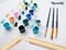 Figured'Art Paint by Numbers Kit for Adults Sea Foam 16"x20" - Craft Art Painting Rolled Canvas with DIY wooden frame